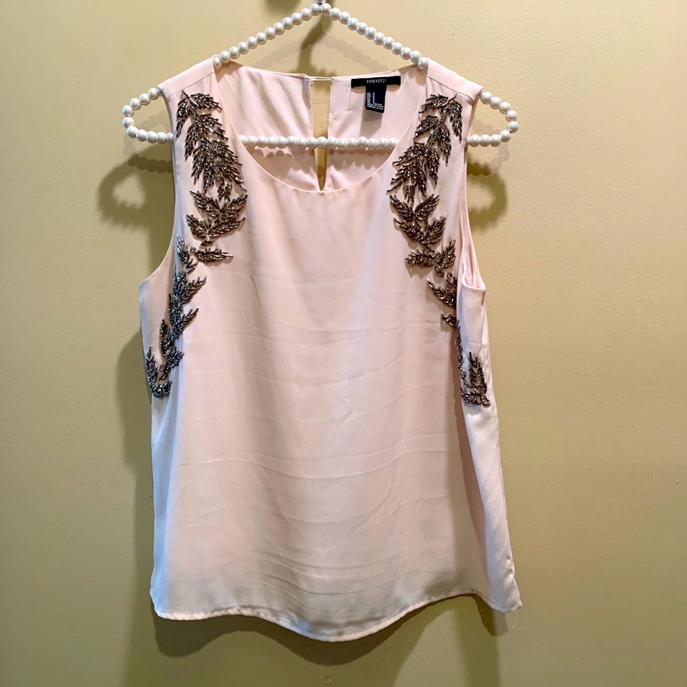 Blush beaded top